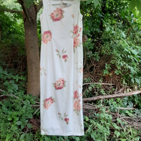 Vintage y2k Newport News thick cotton side button floral dress in 6 - Picture 7 of 9